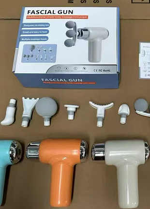 Перкуссионный мышечный массажер для тела fascial gun xl-1906 ударный пистолет с 9 насадками