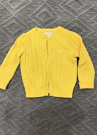 Кофта для дітей ralph lauren жовта 1-2t