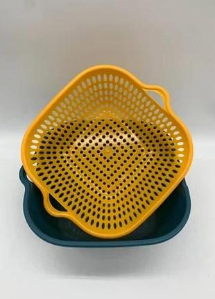 Пластиковый дуршлаг sets of basket, №2 (21см) корзина с двойным сливом