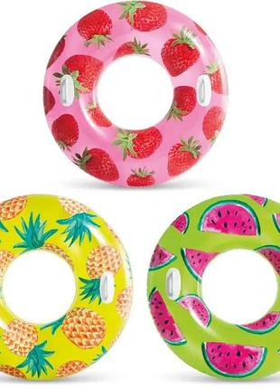 Надувний круг intex tropical fruit ø107 см | для басейну та моря фруктовий круг для дітей та дорослих