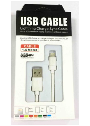 Usb 2.0 кабель для зарядки и передачи данных длиной 1,5 м для apple iphone, ipad