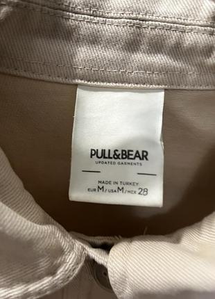 Джинсова куртка сорочка бежева pull&bear жіноча m м 5