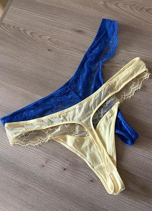 Мереживні трусики стринги комплект primark 3