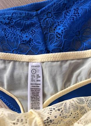 Мереживні трусики стринги комплект primark 4