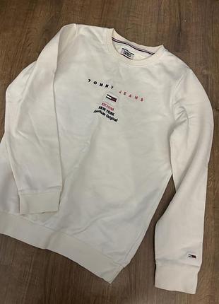 Білий світшот від tommy jeans