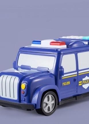 Сейф дитячий "машина поліції" інтерактивна електронна скарбничка сейф машинка з кодовим замком 589-13b
