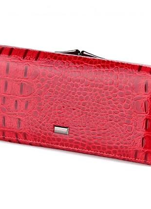Женский кошелек кожаный под рептилию vermari 72031-1302 red