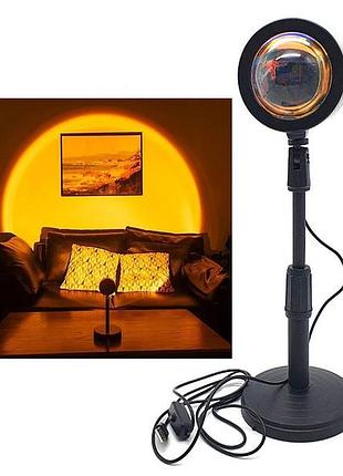 Проекционная лампа sunset lamp желтый