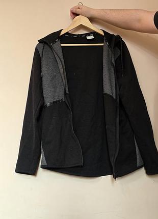Кофта чоловіча jack & jones core чорна на блискавці з капюшоном, розмір l