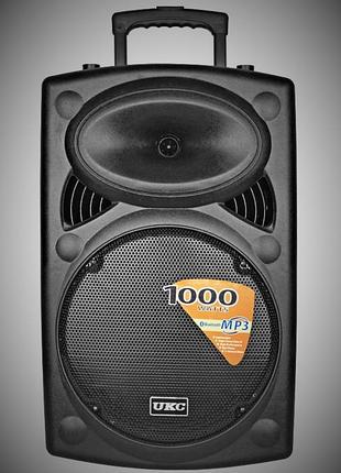 Колонка аккумуляторная ukc bt15a usb, bluetooth, 2 микрофона