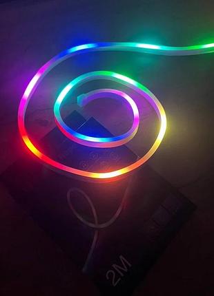 Неоновая лента-шланг, гибкий неоновый шнур 2м led умная неоновая лента для дизайна