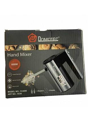 Миксер domotec r.6690 - мощный ручной миксер 600 вт