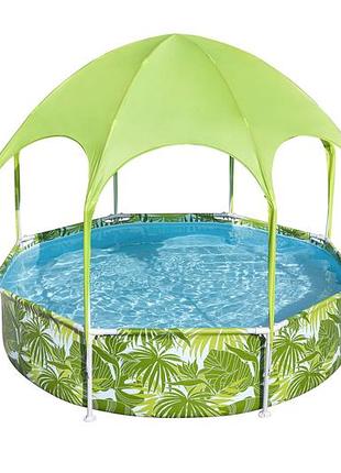 56432 басейн bestway 8' x 20"/2.44m x 51cm з водяним розпилювачем під куполом.