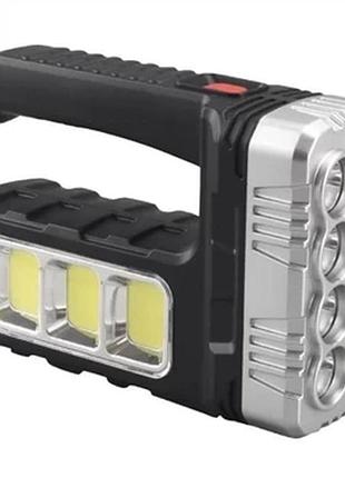Фонарик ручной аккумуляторный на солнечной батарее dual light solar lantern 7702-a с функцией power bank xpe