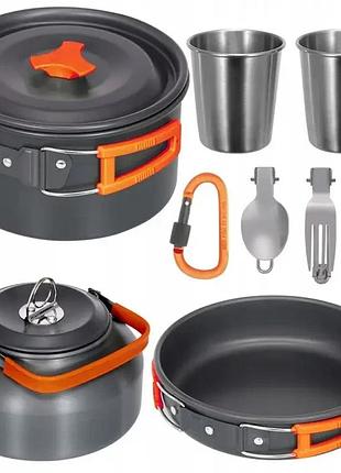 Набор туристической металлической посуды для походов camping cooking