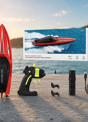 Катер на редіокеруванні ty2 li-ion 3,7v 1200 mah 2.4 ghz, 3d підсвічування корпусу, в коробці (39*11*18см)