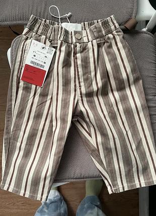 Штани для хлопчиків zara в смужку, коричневі