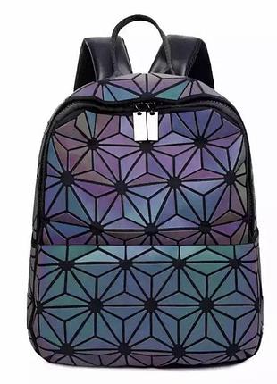 Рюкзак бао бао школьный, геометрический черный хамелеон цветочки / hexagon