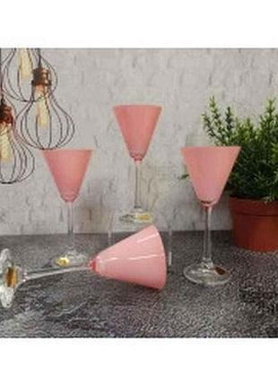 Набір келихів 90мл 4шт для мартіні pralines pink d5250 тм bohemia