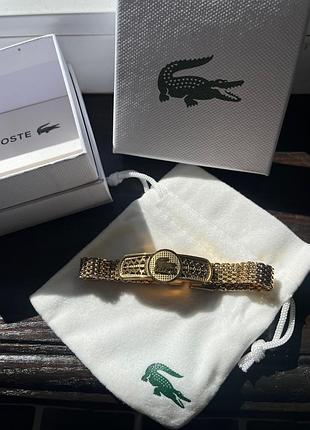 Чоловічий браслет lacoste золотистий — нержавіюча сталь 316l, плетений дизайн