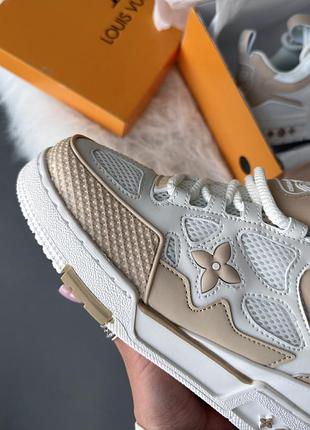 Кросівки lv trainer “white/beige” 3