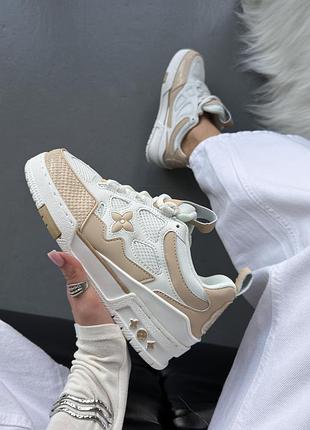 Кросівки lv trainer “white/beige” 8