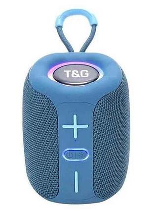 Портативная колонка bluetooth tg658 с rgb подсветкой, speakerphone, радио, blue тм tg