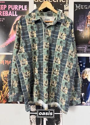 Сорочка versace shirt couture з вінтажним абстрактним геометричним принтом