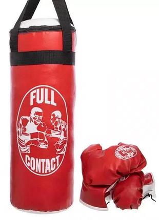 Боксерський набір дитячий full contact go-4675-l червоний