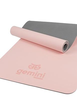 Коврик для фитнеса и йоги gemini sport tpe+tc 6мм