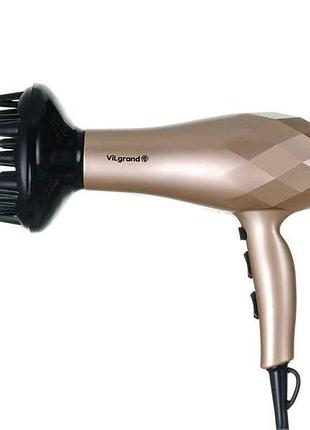 Фен (2400 вт, 2 швид., дiфузор, турмалінове покр.) vhd_2424ti_gold тм vilgrand