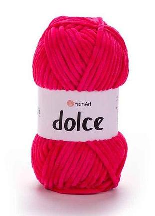 Пряжа dolce малиновий 100% мікрополіестр 120м 100г 5шт/уп 759 тм yarnart