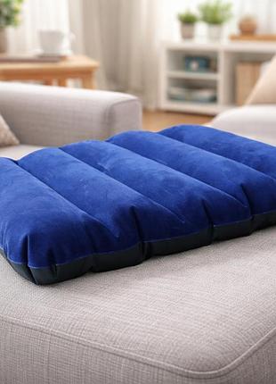 Надувная подушка intex 68672 downy pillow флокированная 43×28x9 см подушка для матраса и кемпинга