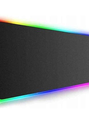Килимок для мишки 800х300мм p2 c rgb чорний 18м тм t-wolf