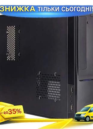 Ku корпус prologix e100 universal fit slim 400w чорний компактний корпус для пк micro atx mini itx sff uni2l_k