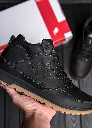 Мужские зимние кожаные ботинки new balance clasic black, мужские ботинки на меху, мужская обувь зима 41, 27