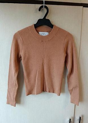 Гольф zara джемпер кофта в рубчик трикотажный лонгслив реглан для девочки 9-10 лет 140 см