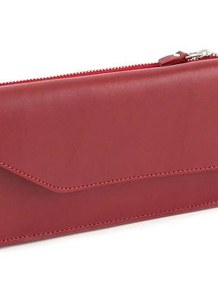 Портмоне женское кожаное elegante красное grande pelle 514660