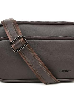 Стильная сумка через плечо на три отделения limary lim-134gc коричневая