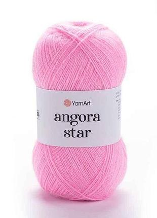 Пряжа angora star рожевий 80% акрил 20% вовна 500м 100г 5шт/уп 10119 тм yarnart
