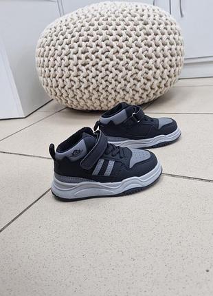 Р.24-36 демисезонные ботинки унисекс apawwa   abq0742r black-grey  abq1463r black-grey