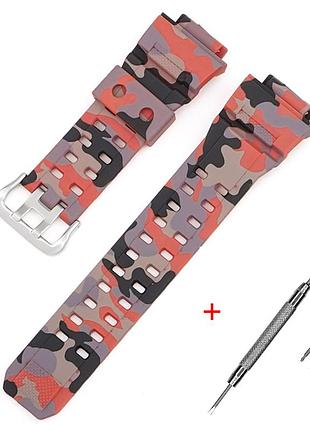 Ремешок для casio g-shock gw-9400/9300 camo red si