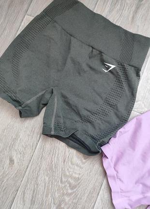 Шорты gymshark оливковые, розовые м 3