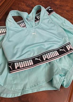 Жіночий спортивний костюм puma з шортами та топом, бірюзовий, розмір s