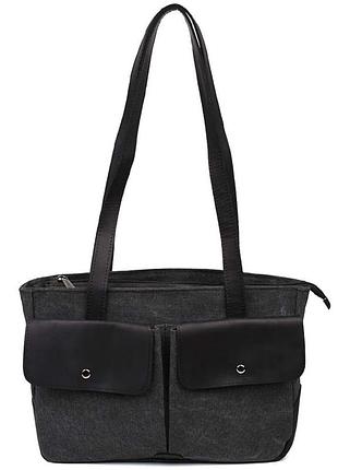 Женская сумка тоут из канвас и кожи tarwa rag-3930-3md с передними карманами