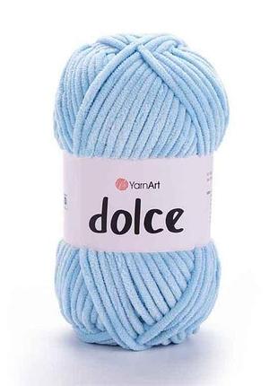 Пряжа dolce голубой 100% микрополиэстр 120м 100г 5шт/уп 749 тм yarnart
