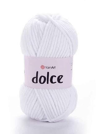 Пряжа dolce белый 100% микрополиэстр 120м 100г 5шт/уп 741-white тм yarnart