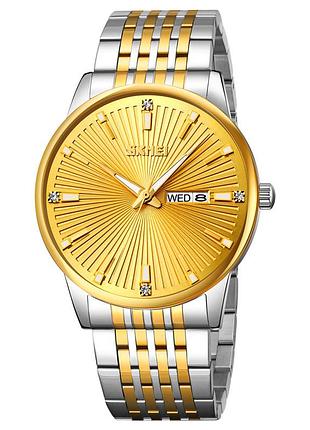 Мужские часы skmei 9323tgdgd silver/gold-gold