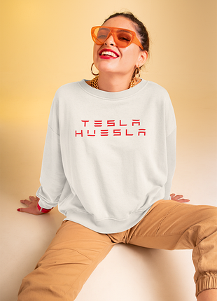 Свитшот tesla huesla бордовый, m