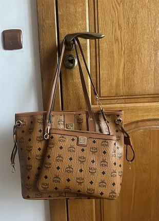 Сумка жіноча mcm коричнева 4